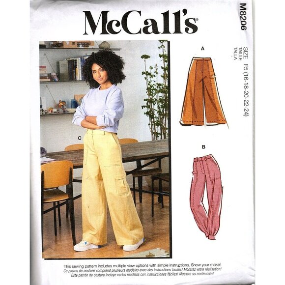 McCall's M8206 Misses 16 to 24 Loose Fitting Pants Uncut Sewing Pattern New - Picture 1 of 2